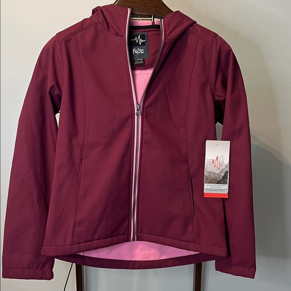 Pulse Girls' Venus Shell Hooded Jacket - Size Large 14/16 NWT
